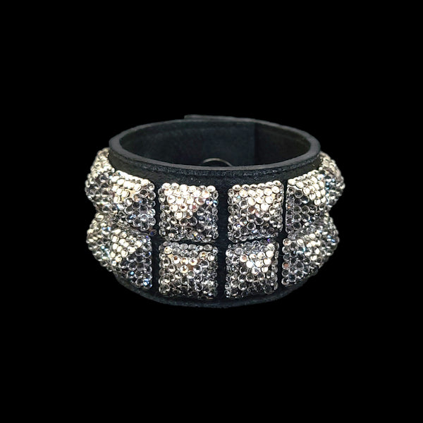 Double Row Crystal Pyramid Studded Bracelet
