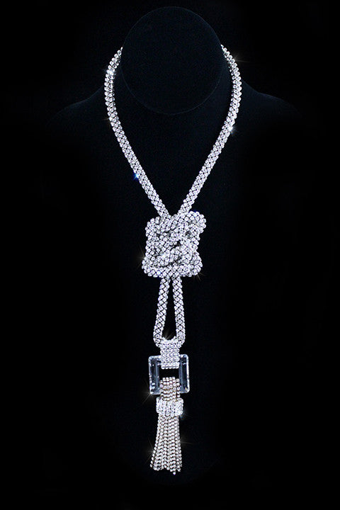 Swarovski Crystal Mesh Good Luck Knot Necklace