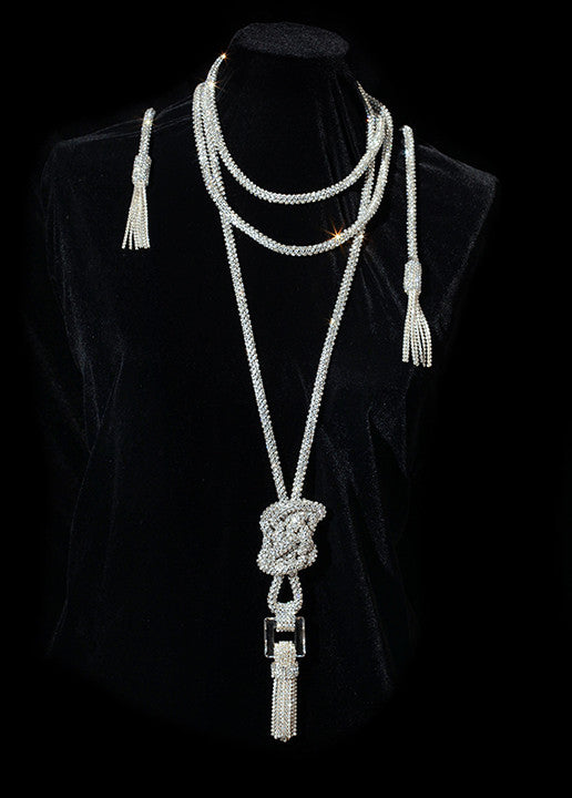 Swarovski Crystal Mesh Sautoir Rope Necklace