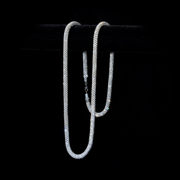 Thick Swarovski Crystal Mesh Rope Necklace