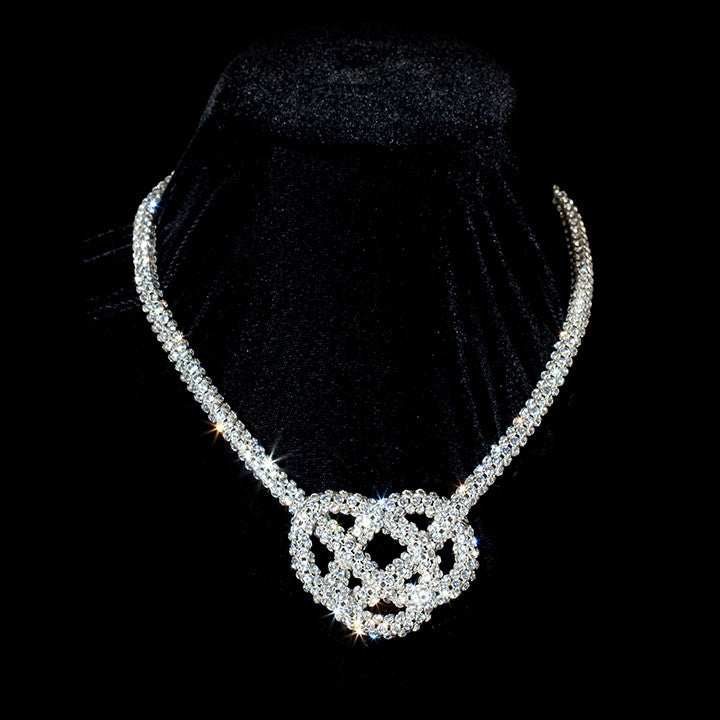 Swarovski Crystal Mesh Carrick Knot Necklace