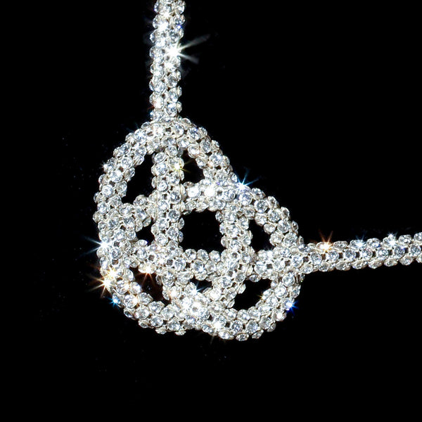 Swarovski Crystal Mesh Carrick Knot Necklace