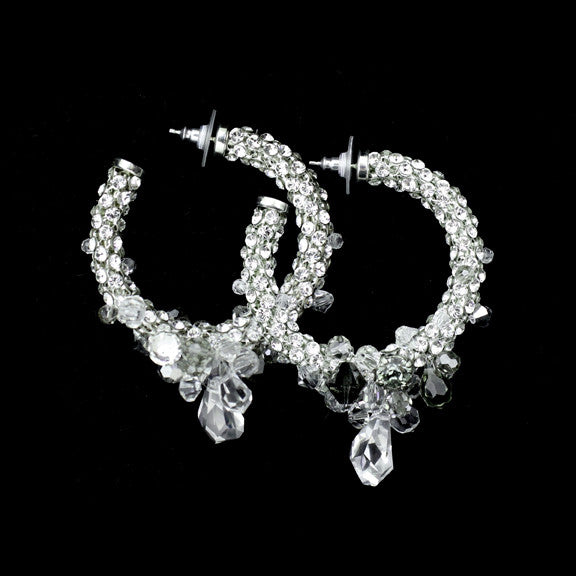 Swarovski Crystal Cluster Hoop Earrings